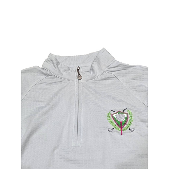 Sansoleil Long Sleeve tennis top quarter zip Shirt White Small A004162 - Picture 3 of 8